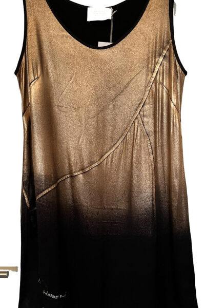 Vestido Poesia Preto e Bronze