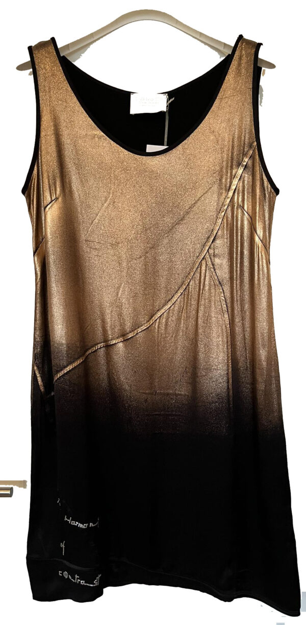 Vestido Poesia Preto e Bronze