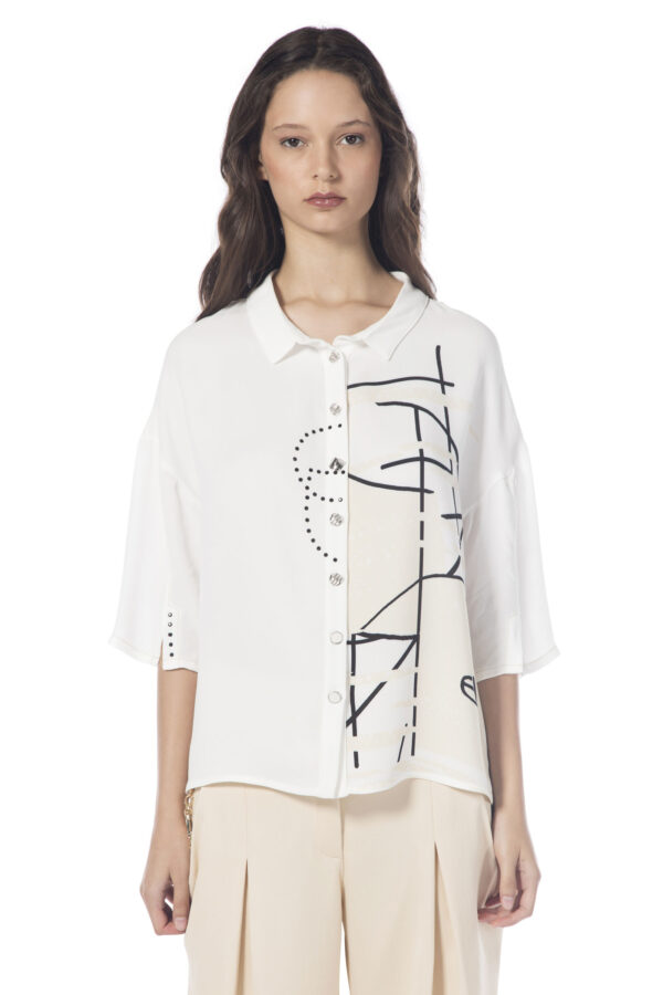 Blusa Branca Abstrata