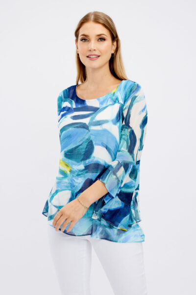 Blusa Azul Estampado