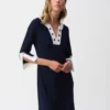 Vestido Azul Marinho Branco Joseph Ribkoff