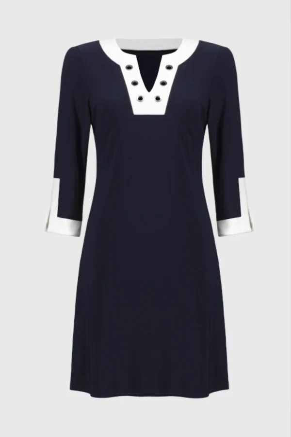 Vestido Azul Marinho Branco Joseph Ribkoff